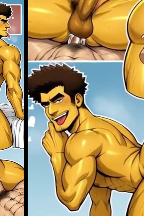 Compilation of Gay Anal Sex in a Simpsons Cartoon Style
