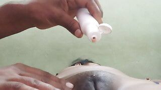 Indian Desi bhabi oil massage