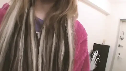 Tight Asian Pussies Scene 3: Japanese Blonde Teen Masturbates Her Hairy Pussy with a Dildo