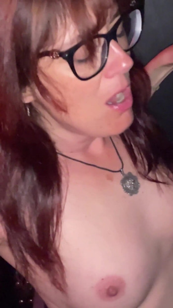 Spectacular moment from "Wife sucking and fucking bareback at the gloryhole with hubby and strangers"