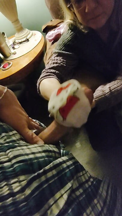 Sexy Pink Hello Kitty Sockjob & Sock Handjob