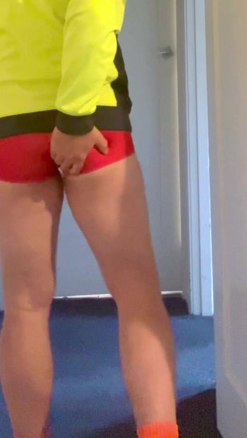 fuck-stupid tight footy shorts