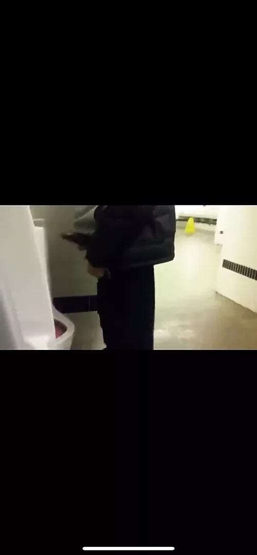 Hung Latino Showing Off Public Toilet