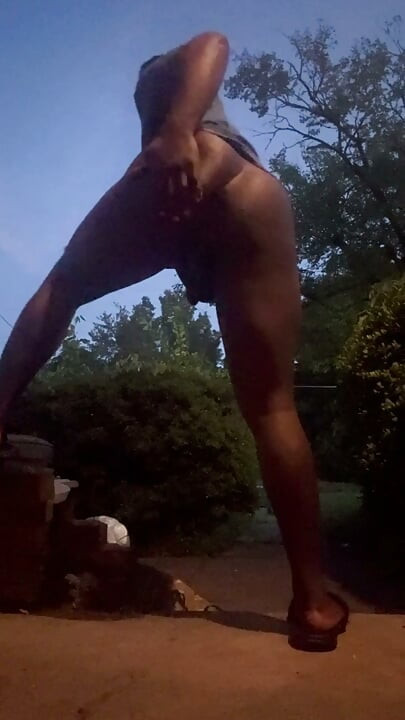 On The Porch Showing Off My Black Ass Booty