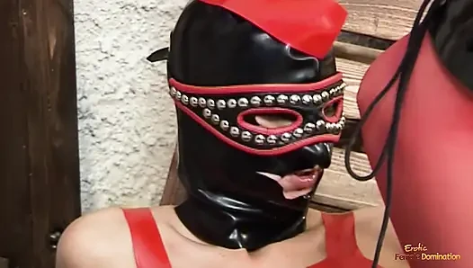 Girl masturbation is even hotter when there is bdsm intensity close by