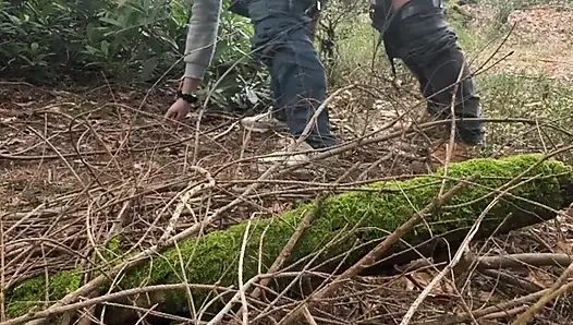 Real amateur Milf wife in the woods.