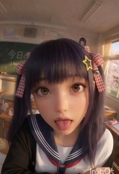 Školačka Cosplay (+18) Anime, při pauze cítí touhu