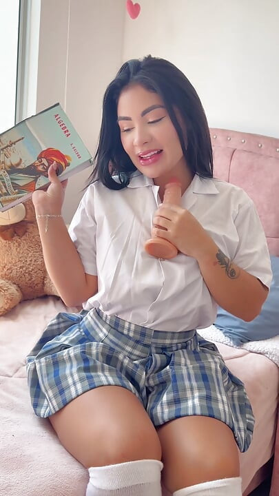 Colombian student from medellin riding a to orgasm