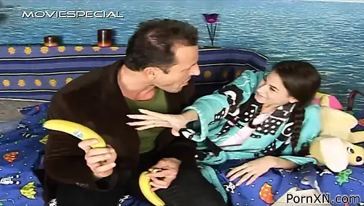 Wet cutie taking a fat cock