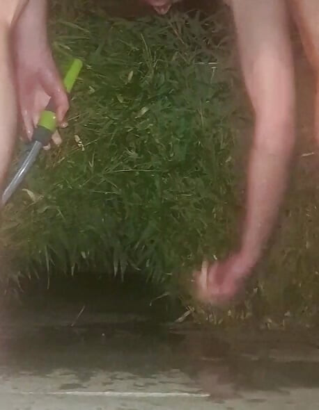 Sauberer druck-einlauf mit arschlippen und pissen - Outdoor-gartenschlauch anal