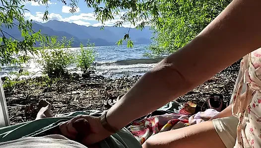 Lakefront afternoon, outdoor masturbations