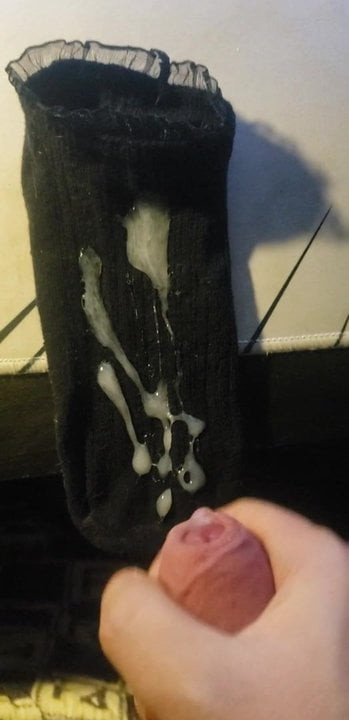 Cumshot on my girlfriend's   socks