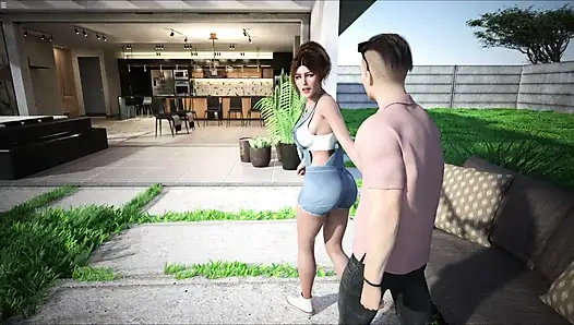 Stiefmutter hilft mike, zu befriedigen und in der toilette zu geben