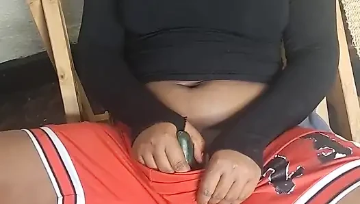 Musterbate her pussy before the church