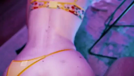 Model rambut pirang diminyaki dan dientot habis-habisan