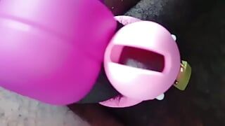 Vibrator on chastity cage