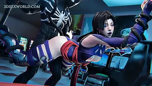 Das Missverständnis: Psylocke X Venom (3D Anime Porn)