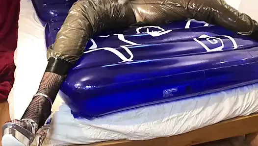 Latex Fetish Nails Masturbation on Inflatable Bed