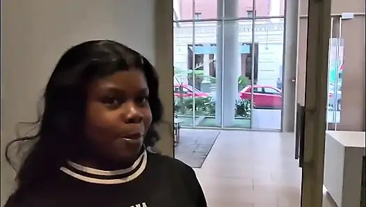 Shy Girl Gets Convinced in Elevator to Swallow a Stranger's Cum