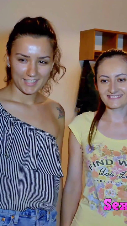 Old man fucking two young brunettes at the same time