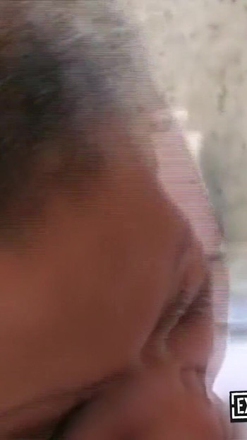 Captivating moment from "Caught my Wife Licking Ethiopian Pussy in the Bathroom"
