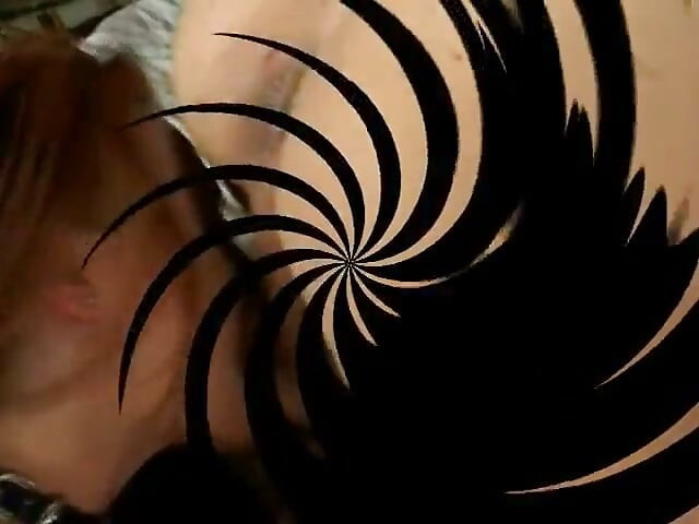 Tattooed babe with face piercings sucks guys cock and ass from behind