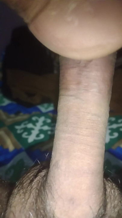 My cock stretching to reach my ass