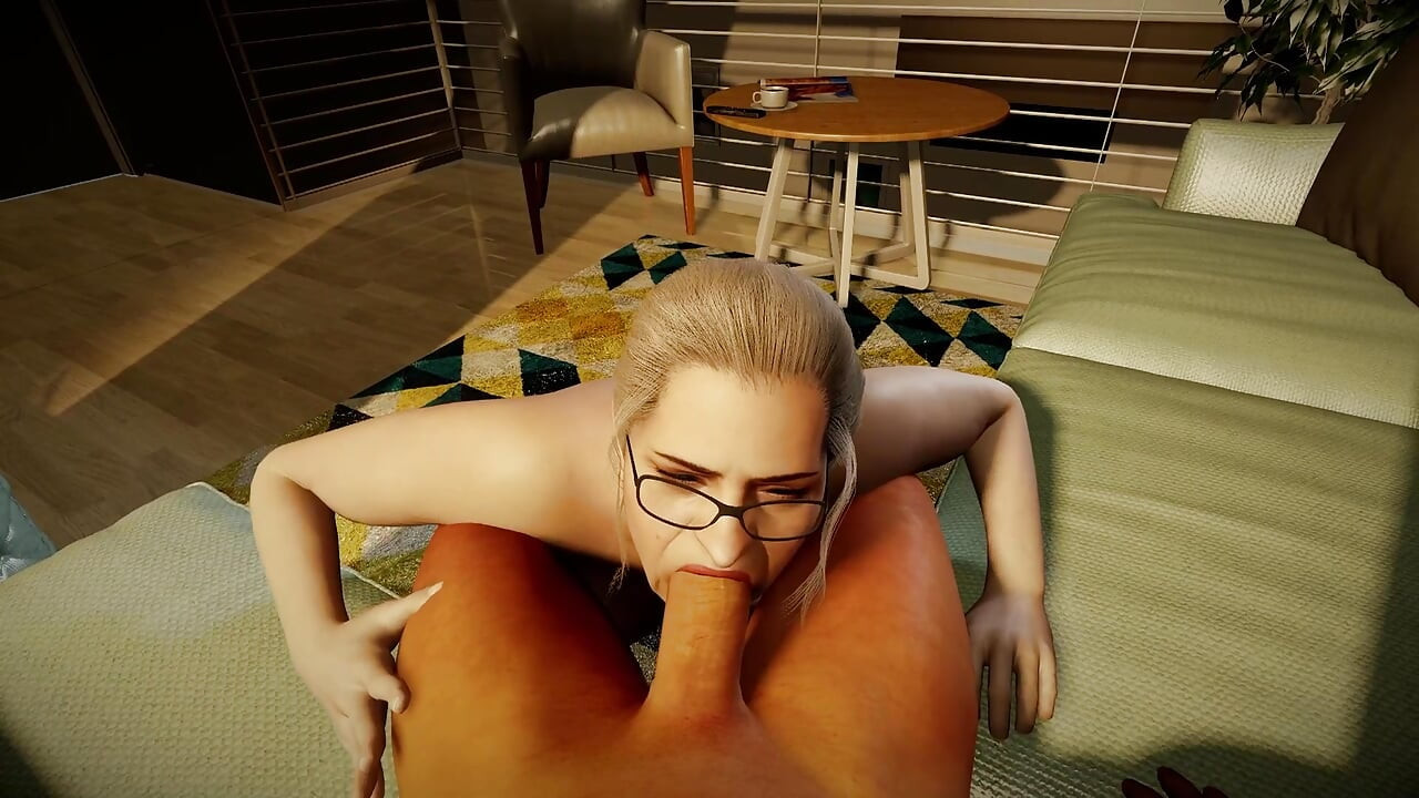 Mature Cougar with Glasses Gives Blowjob in POV