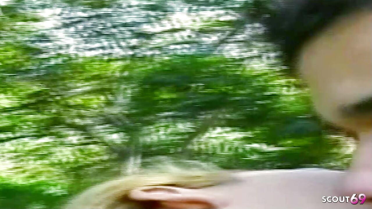 Blonde Tranny Gets Secretly Fucked in the Woods in Her Tight Asshole