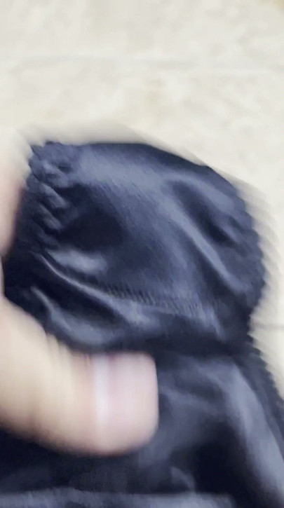 Jerking off in my mother in laws pissy black pantys | Clip 2