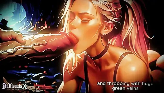 Orc elf, alien-fantasy-blowjob & tittenfick-zusammenstellung - animierter porno (AI generiert)