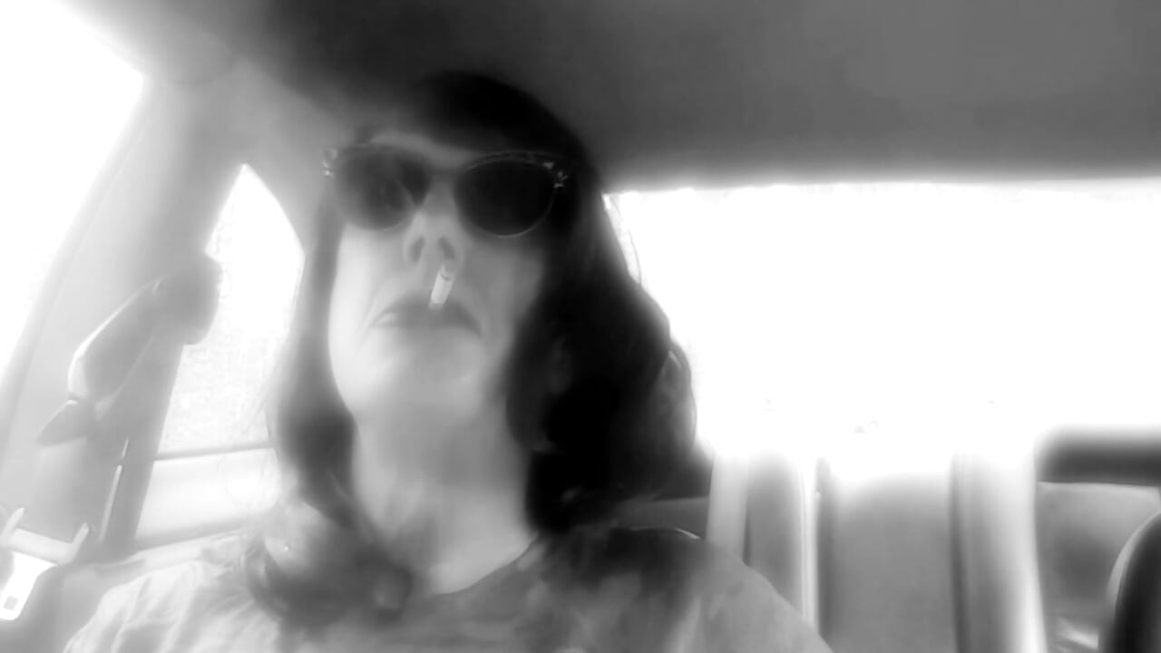 YOUR RED HEAD AUNT RUTHIE DESTROYS A MARLBORO 100 IN HER CAR