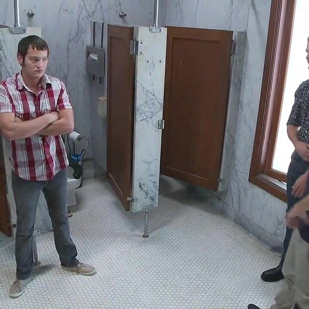 Two Boys Get Used in a Public Restroom