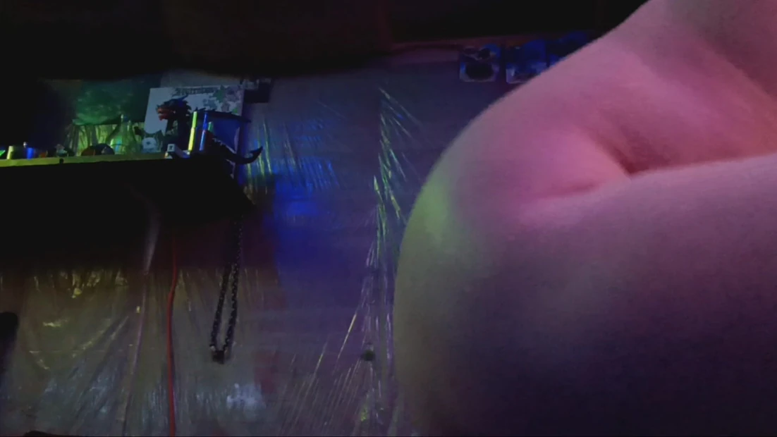 riding a 19 inch huge pink dildo