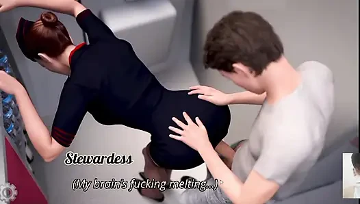 AIR HOSTESS ACCIDENTALLY CAME IN TOILET AND SAW MY BIG DICK. THEN I FUCK HER ON THE PLANE.MCR PART-2