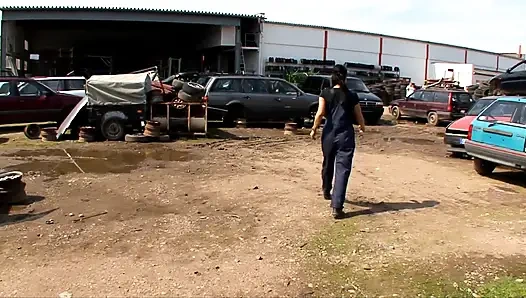 Blonde German MILF with Naturals Gets Pounded Outdoors by