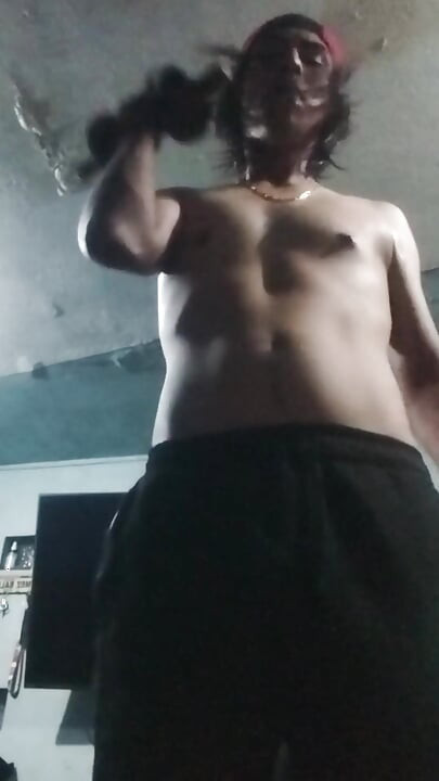 Stepdaddy Exercises Almost Naked