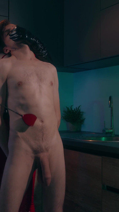 MILF Teasingly Masturbates Him Vigorously with Her Gloved Hand, Ruins His Orgasm Harshly Forbids Him Fr Coming. Hand Over Mouth