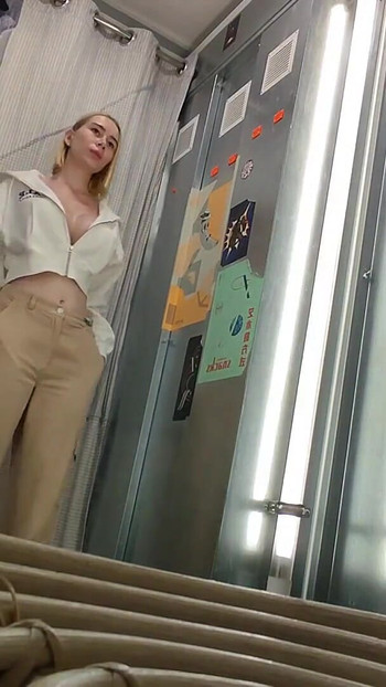 Must-see moment from "Peeking Into the Dressing Room - Hot Girl Tries on Lingerie Just for You. Big Boobs  - Mirror Selfie"