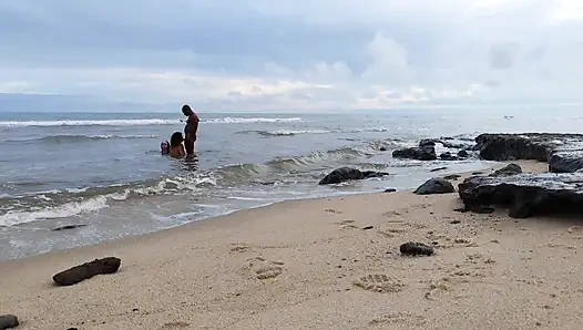 WITH TWO ON THE BEACH AND BONTANDO TO SUCK MY CUM