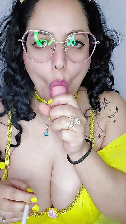 Eddie Queens ft. babyluna939 - Princess Belle Smoking Fetish, Smoke Blowjob and Facial Finish Part 2