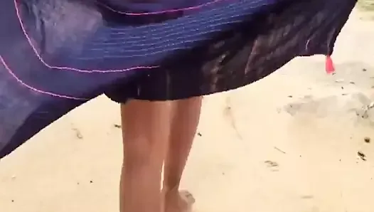 Sri lankan girl beach fun