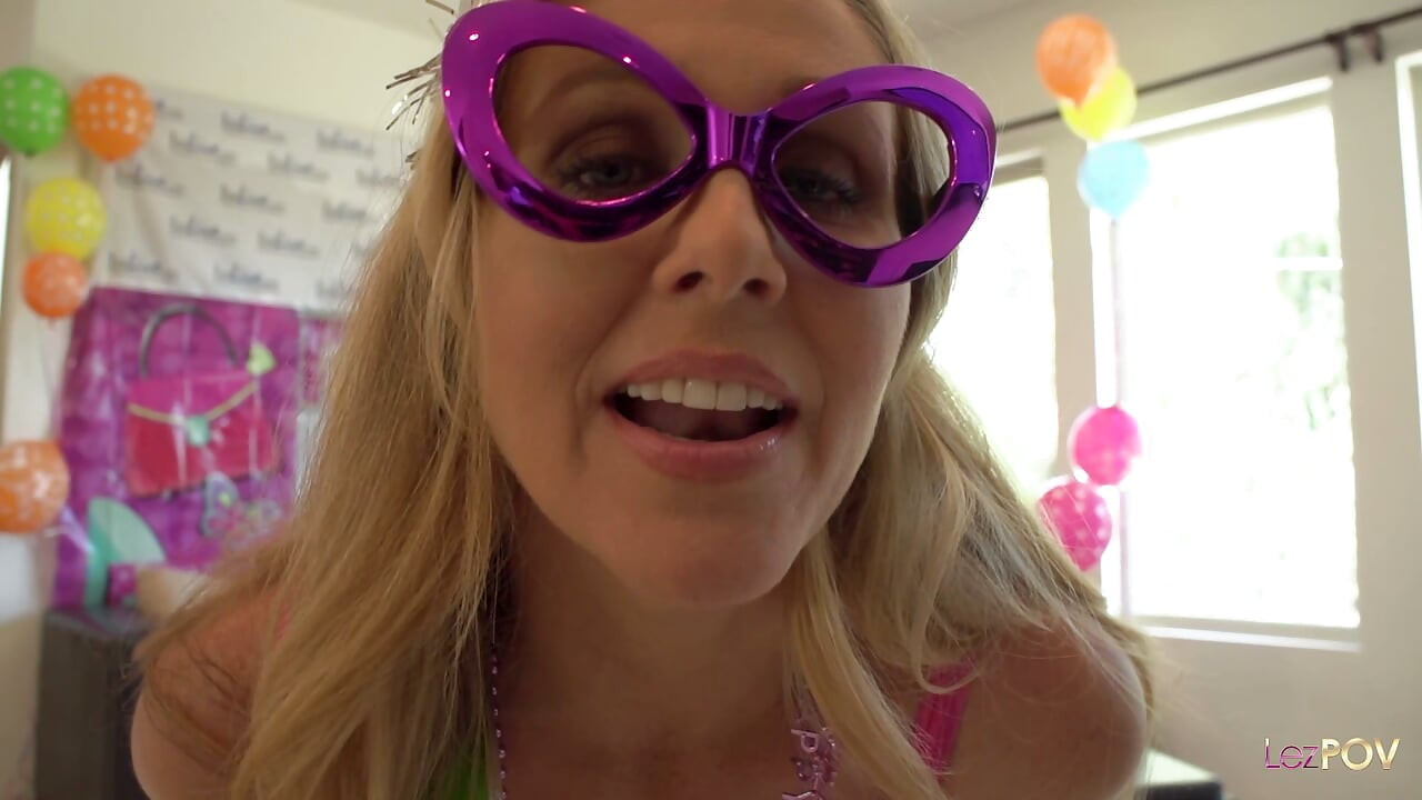 It is a birthday party and the ladies are having a lesbian orgy