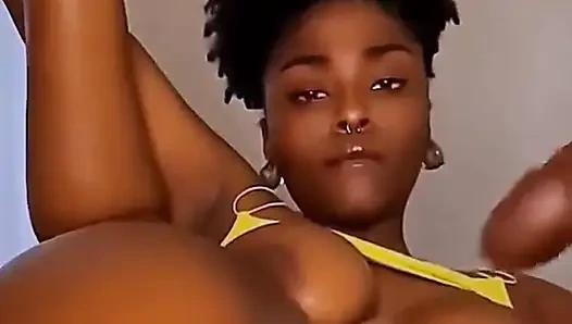 Black ebony pussy wet dildo fucking moaning