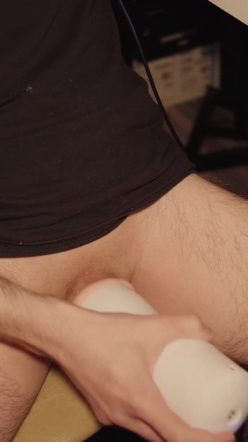 Emotional moment from "I jerk off with an electronic masturbator and think about your wife. Loud orgasm from Noel Dero"