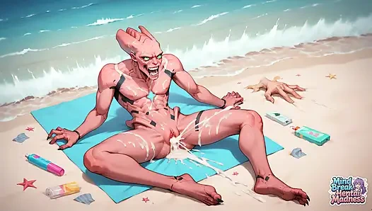 Alien beach bonanza: adegan crot di pikiran