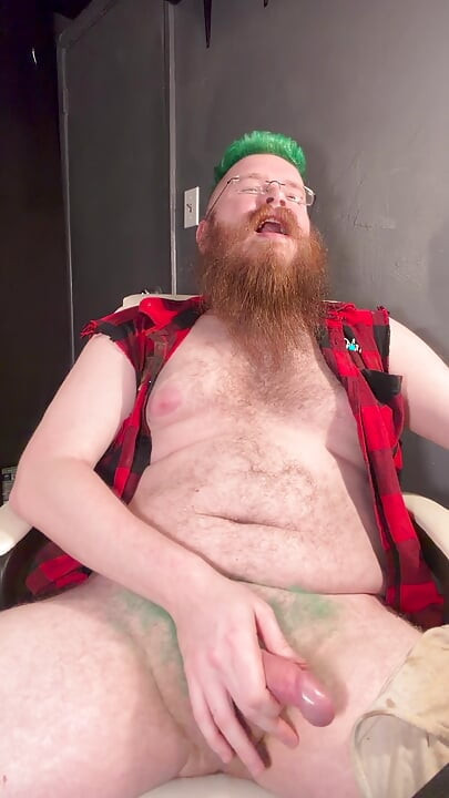 Enjoying my cock and shooting a nice big load
