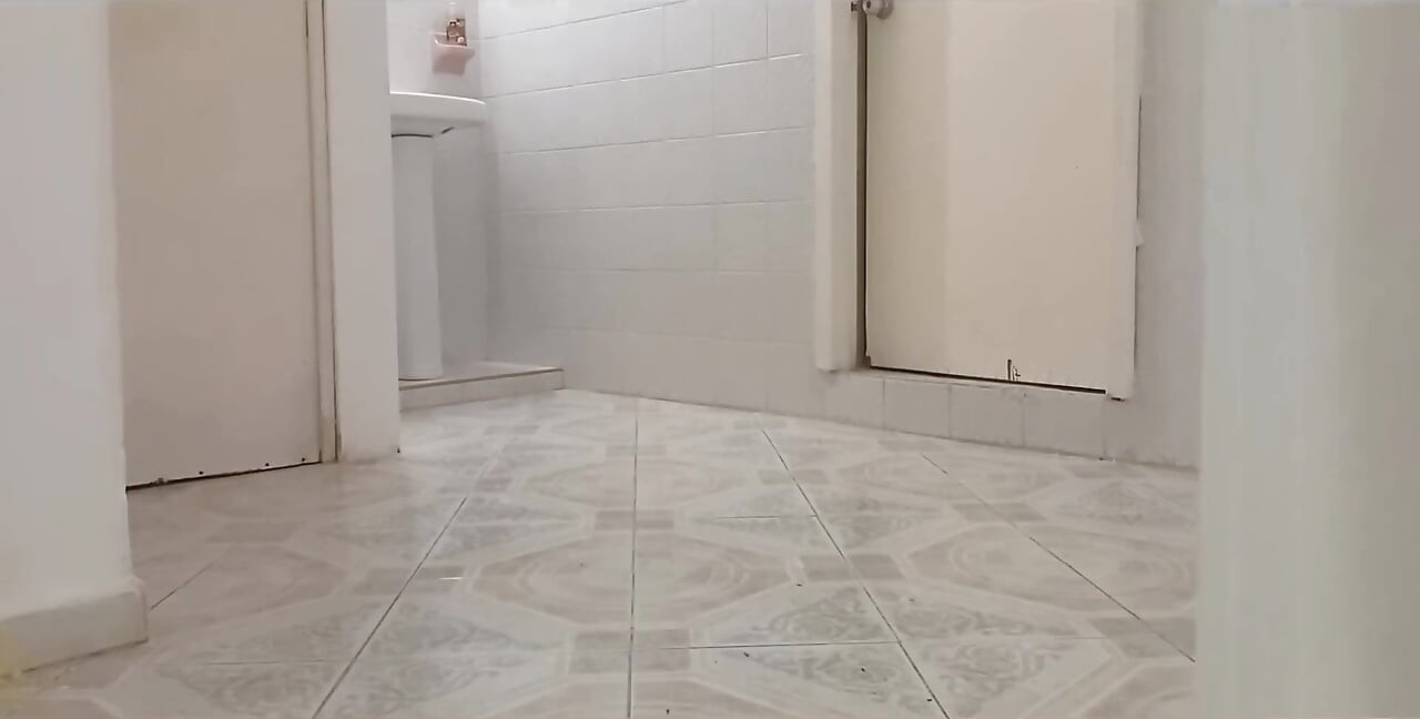 Chubby Neighbor Cleaning Her New Apartment
