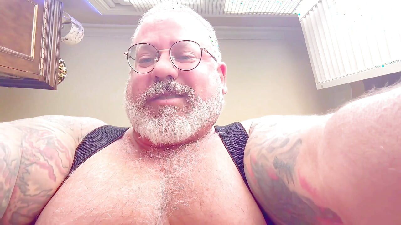 Dominant Big Bear Smushed You with Big Balls and Cum Gets All Over You