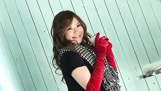 Katalog-modell bekommt eine behandlung, nach der sie gelustigt hat